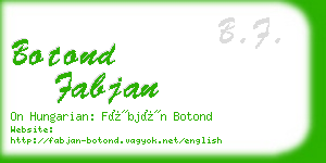 botond fabjan business card